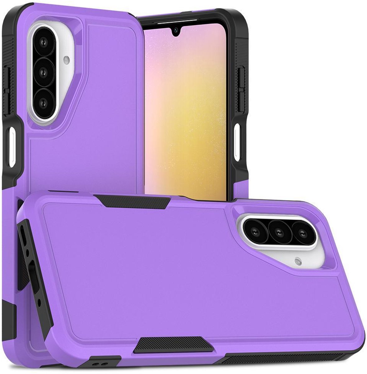 Mobigear Hoesje geschikt voor Samsung Galaxy A26 Telefoonhoesje Hardcase | Mobigear Heavy Armor Backcover Shockproof | Schokbestendig Galaxy A26 Telefoonhoesje | Anti Shock Proof - Paars