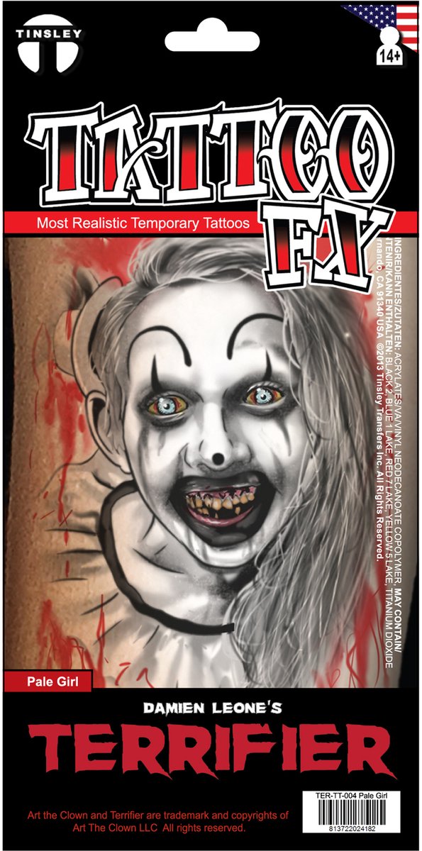Tinsley Nep Tatoeage Bleek Meisje voor Volwassenen Nep Tattoo voor Heren en Dames voor bij Halloween Kostuum Carnaval Accessoires