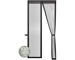 O'DADDY® Deurgordijn Deluxe FIBER - Magnetisch Vliegengordijn - Voor Nieuwbouw en Standaard Deuren - Eenvoudige Installatie - Deurhor Zwart - 100x260 cm