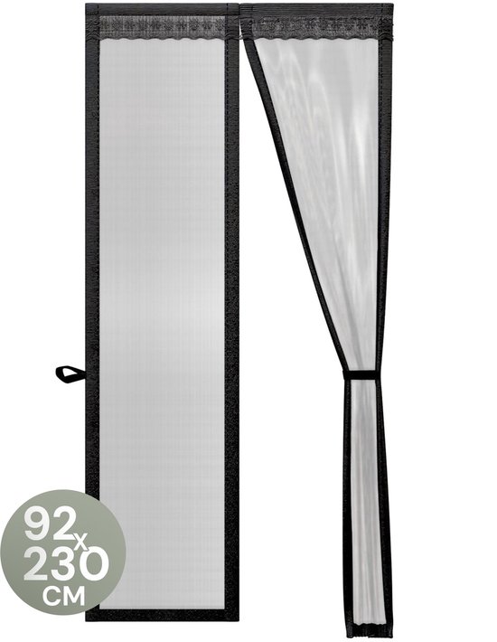 O’DADDY® Deurgordijn – Magnetisch Vliegengordijn Deluxe FIBER 92 x 230 cm – Zwarte Hor – Dikke Gordijnstof