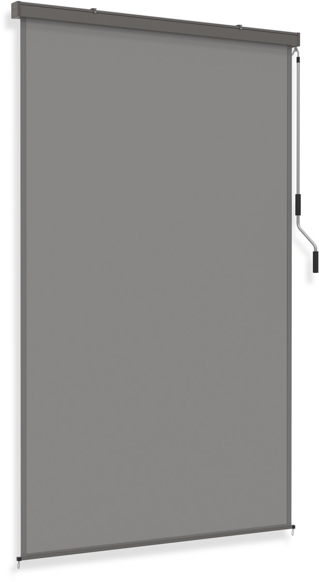Aufun Verticale balkonawning, Aluminium balkonawning, Verticale awning, Uitrollbare buitenschuifawning, Handwielmechanisme, Zijdenschuifawning, Zichtbescherming voor balkon en terras, zonnescherming en zichtbescherming (160x250cm, grijs)