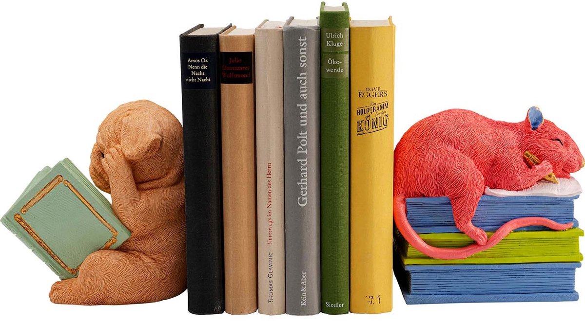 Boekensteun hond en muis (2/Set) Kare Design