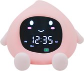 Youha Slaaptrainer en Wekker voor Kinderen - Draadloze Slaapwekker - 8 verschillende kleuren instelbaar - Inclusief Touchscreen en Nachtlamp functie - Perzik figuurtje