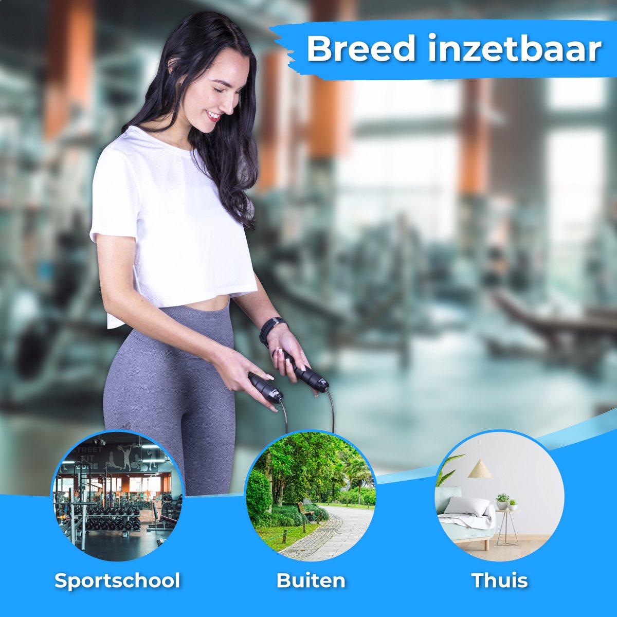 Nuvance Professioneel Sport Springtouw - Verstelbaar - Speedrope - Jump Rope - voor Volwassenen en Kinderen - Zwart — afbeelding 7