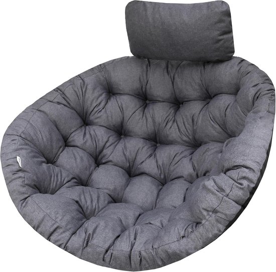 Hangstoelkussen, zitkussen, kussen voor polyrotan hangschommel, hangmand, schommelmand, rugkussen in de kleur bruin