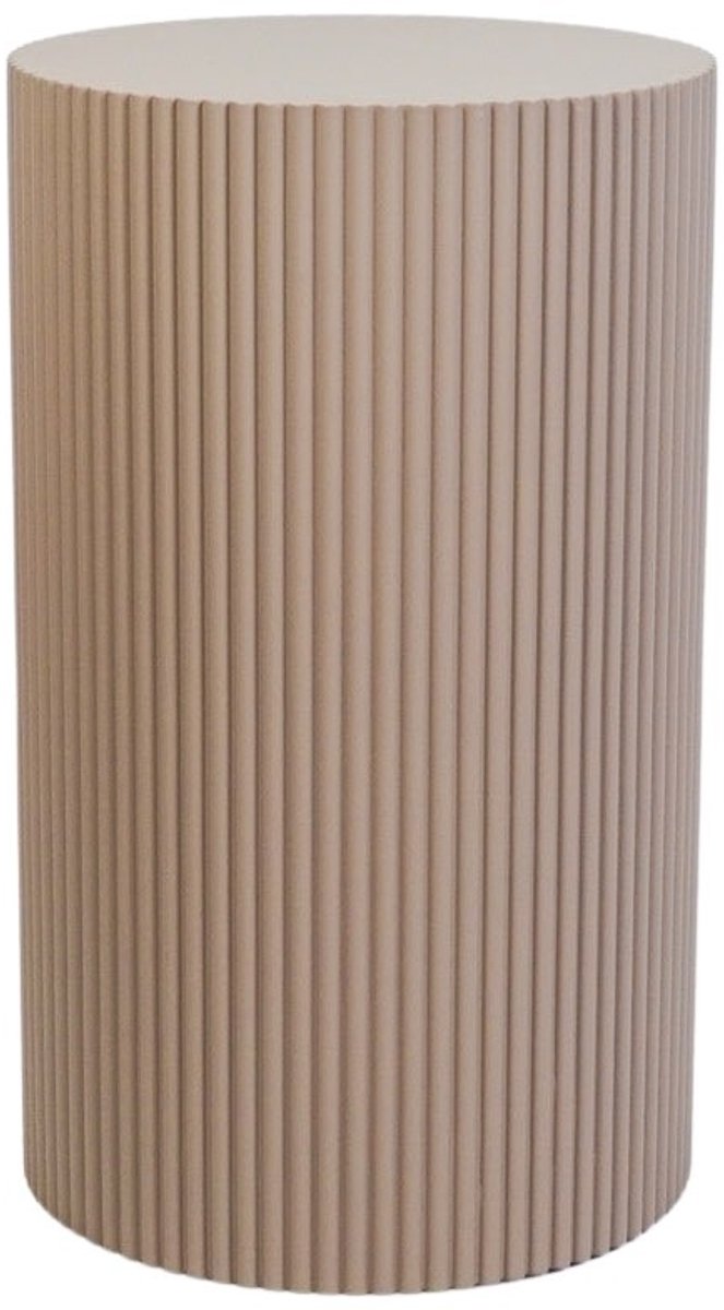 Housevitamin Bijzettafel - Pilaar-Cilinder-MDF - Taupe- 30x30x54cm. Laat je interieur stralen met deze moderne bijzettafel!