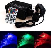 Geschikt voor Bluetooth 16W Twinkle RGBW LED Fiber Optic Star Plafondverlichting Kit APP/Afstandsbediening 200st*0.75mm*2m Glasvezel voor Thuis/Auto