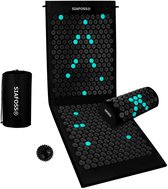 SiaFoss Spijkermat met Kussen XXL en Triggerpointballen - 124x42x2,5 cm - Acupressuur Mat - Spijkermat XL - Acupunctuur Spijkerbed - Shakti Massage - Massage mat - Zweedse Spijkermat