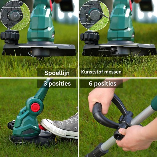 CRLYN® Grastrimmers met Accu - Kantenmaaier Elektrisch - Grasmaaier van Merkloos	 — afbeelding 4