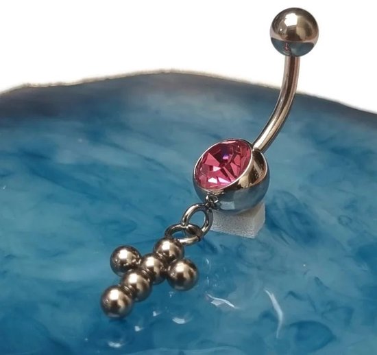 Navelpiercing titanium hartje wit Navelpiercing titanium hartje wit