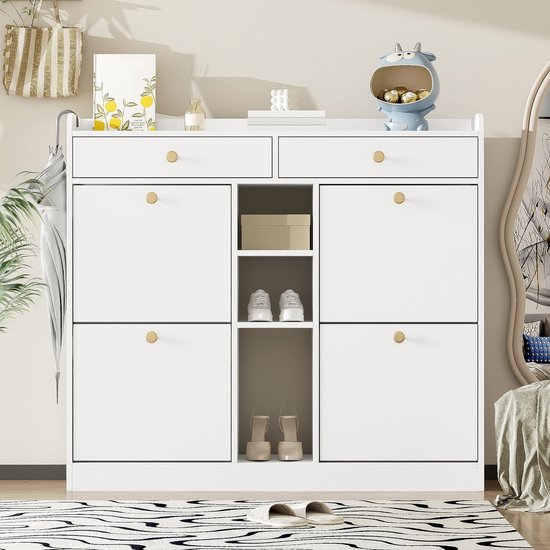 Schoenenkast Jonas 100cm met twee deuren - kasjmier beige - Modern Germania