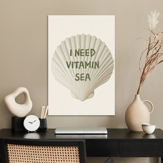 Affiche 40x60 cm - Coquillage - Citation - Vert - Posters - Décoration chambre - Décoration murale salon - Décoration murale chambre
