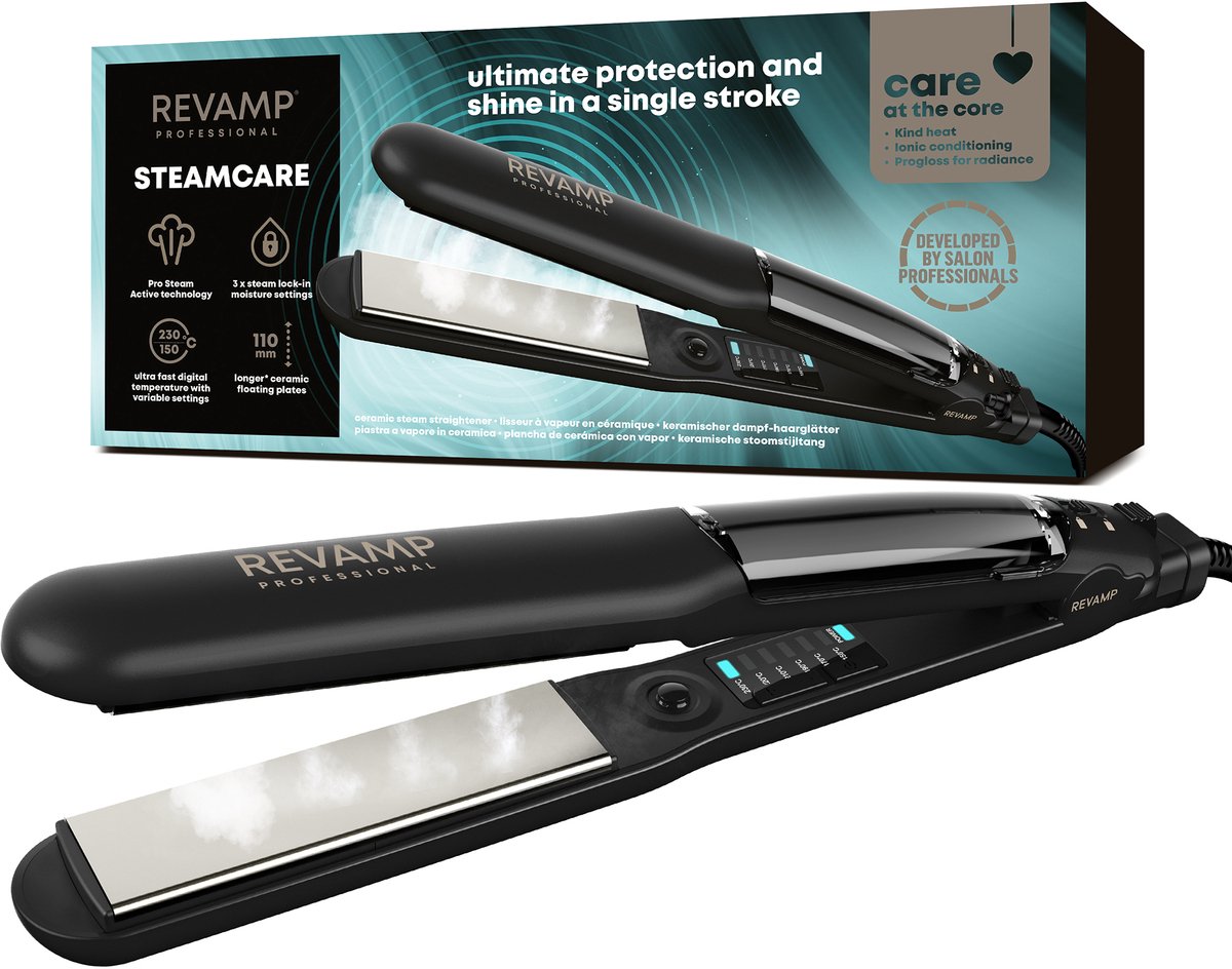 Revamp Progloss Steamcare stijltang - keramische stijltang - stoom stijltang - voor alle haartypen