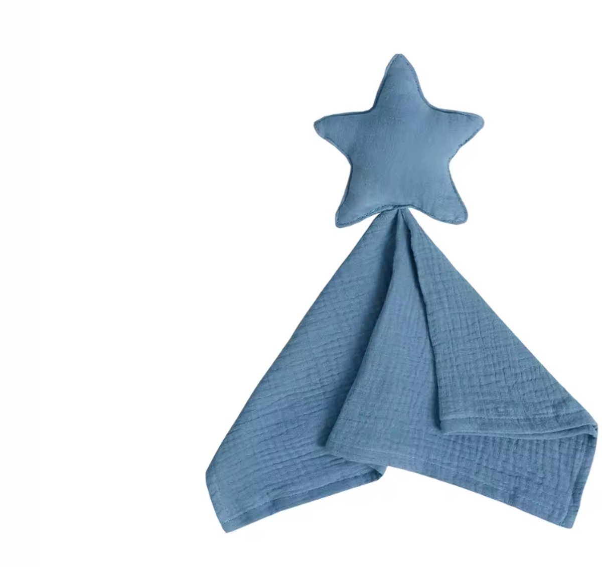 Knuffeldoekje met ster - Katoen - Hydrofiel - Baby - Kind - 40x40cm - Blauw