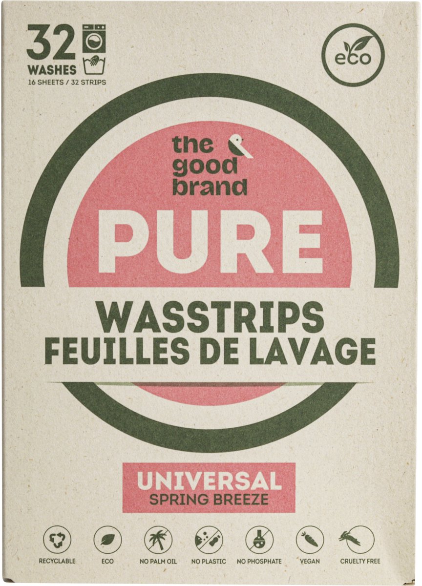 Bol.com The Good Brand - Wasstrips - Wasmiddeldoekjes - 32 wasbeurten - Fris - Duurzaam - Plasticvrij aanbieding