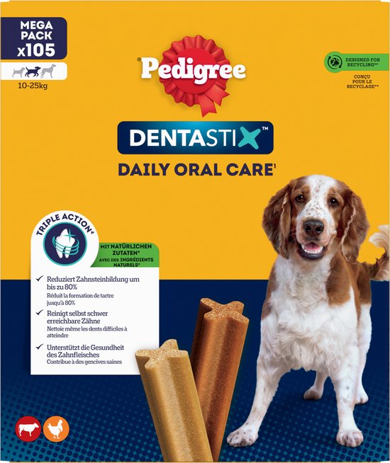 Pedigree Dentastix - Medium Hond - Gebitsverzorging - 105 Kauwsnacks