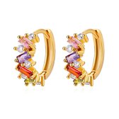 Innerlight® Rainbow Spark Hoops - Oorbellen Dames - Goud - Stainless steel - hypoallergeen - Oorringen - Oorhangers - Gouden Oorbellen - Regenboog Zirkonia - Hoop oorbellen