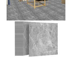 30cm x 30cm PVC-vloerbedekking set (27 Stuks, 2,51m²) PVC vloeren - vinylvloer- Vinyl vloeren- Ritsel voor Keuken, Woonkamer en Balkon, Grijs marmer