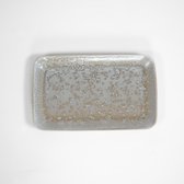 L'AMAR - Gris Glace - Assiette Carrée - Fait Main - Set de 6 - 21x13 cm