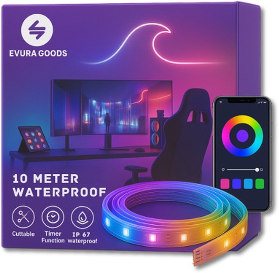 Evura Goods - Neon strip 3 meter - RGBIC - Neon verlichting