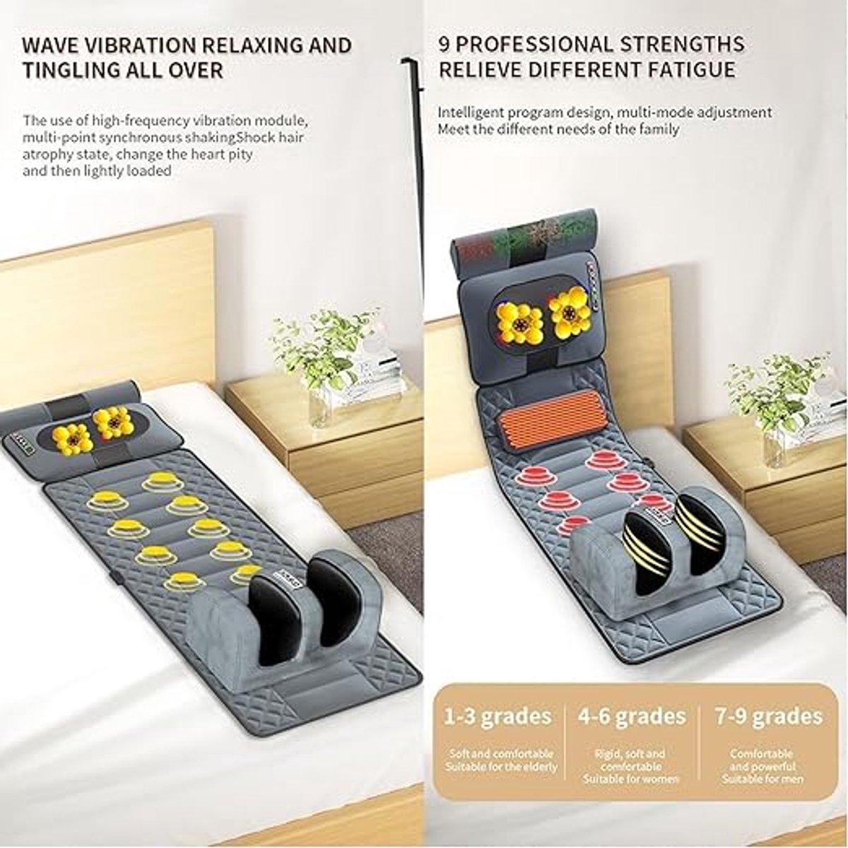 Massagematras Massagemat 178 cm Verwarmd Massagekussen met - afbeelding 3