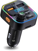 Siltcon® FM Transmitter Bluetooth – Bluetooth Transmitter - USB-C lader 22.5W - Carkit - USB-A - SD Kaart - BT 5.3 - 2025 model