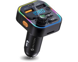 Siltcon® FM Transmitter Bluetooth – Bluetooth Transmitter - USB-C lader 22.5W - Carkit - USB-A - SD Kaart - BT 5.3 - 2025 model Siltcon® FM Transmitter Bluetooth – Bluetooth Transmitter - USB-C lader 22.5W - Carkit - USB-A - SD Kaart - BT 5.3 - 2025 model