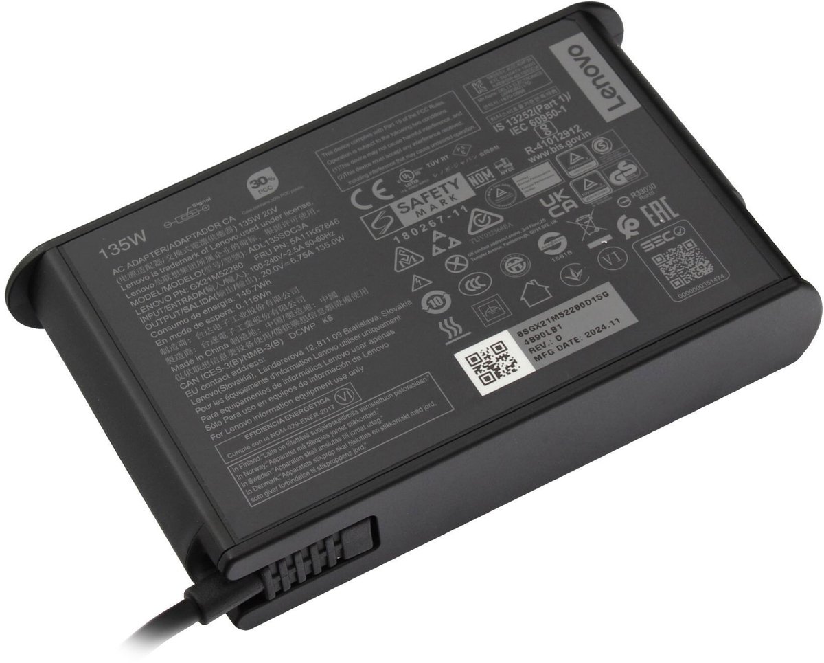 Lenovo 4X20Q88543 oplader 135W - vlak