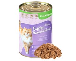 18 x 400 g Lecker.Pet® Balu's Sappige Vleesmaaltijd met Kip Nat Kattenvoer