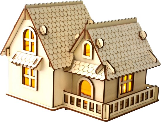 Bouwpakket Villa A Huis Huisje met verlichting