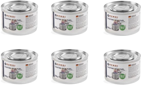 BIO ethanolpasta voor voedselwarmers in blik – set van 6 x 200 g – Hendi 194357