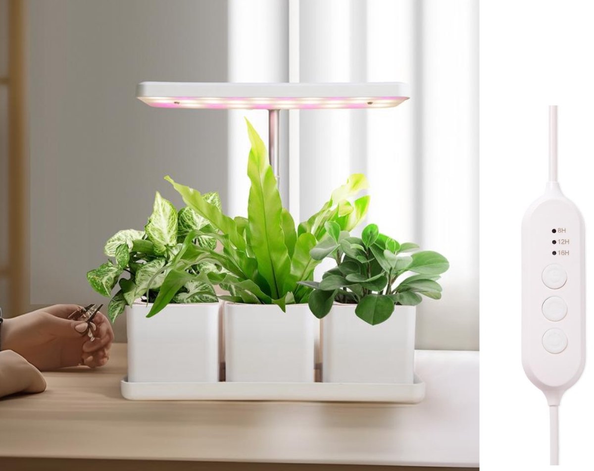 thumbnail: Plantenlamp 72 LED Volledig Spectrum Met Timer - Verstelbaar 30-165 Cm, 3 Lichtstanden, Incl. Stekker En Voet