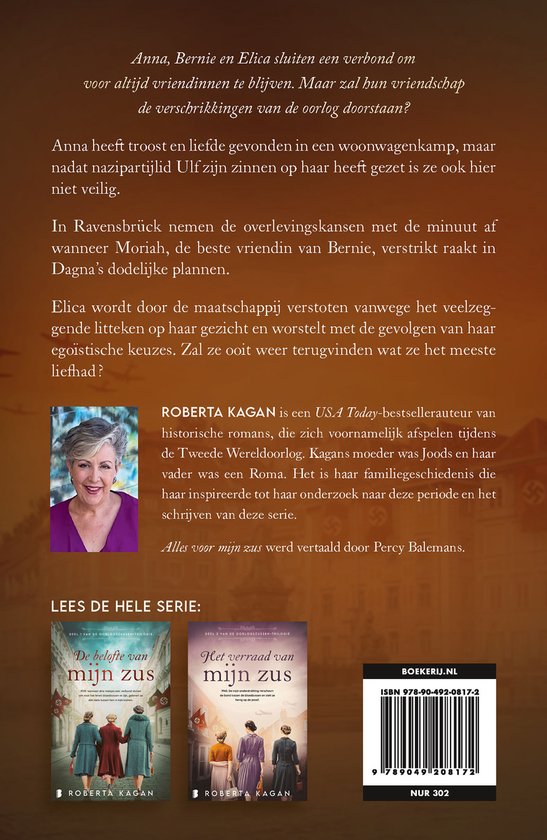 Boekcover met portret van Roberta Kagan, auteur, en twee boekcovers.