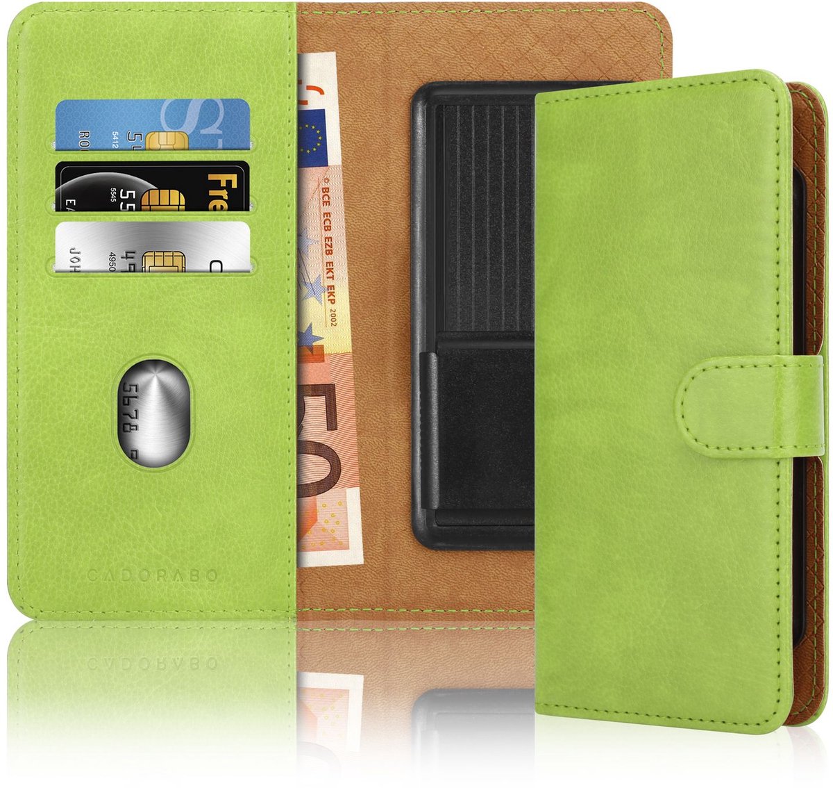 Hoesje geschikt voor Samsung Galaxy S24 PLUS in GROEN met kaartslot, 360 graden beschermhoes PU lederen mobiele telefoon etui case cover