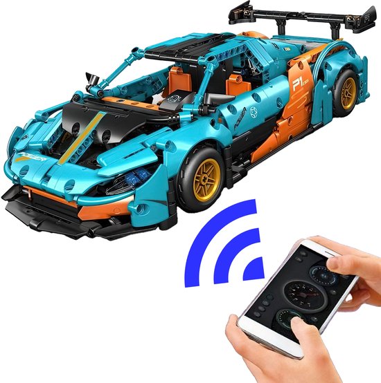 Mould King - Technisch P1 GTR Radiografisch bestuurbare rc auto | City speed champions modelbouw | Creator classic motor bouwpakket | compatibel met lego sluban of mega | Technische speelgoed ideas voor expert volwassenen & kinderen | 936 bloks