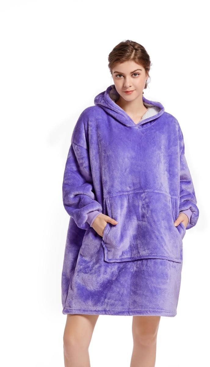 Ibenzoa® Zachte Flanellen Pullover Hoodie Deken Sweatshirt Met Capuchon Voor Ultiem Comfort En Warmte