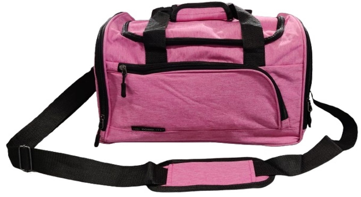 Handige reistas- Under Seat tas- Past onder een vliegtuigstoel-40x20x25 cm. Slechts 470 gram-Weekendtas-Underseat- In totaal 4 vakken-Roze