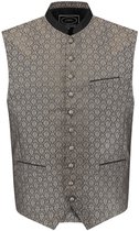 Gilet traditionnel motif Jacquard Taupe- Zwart 48