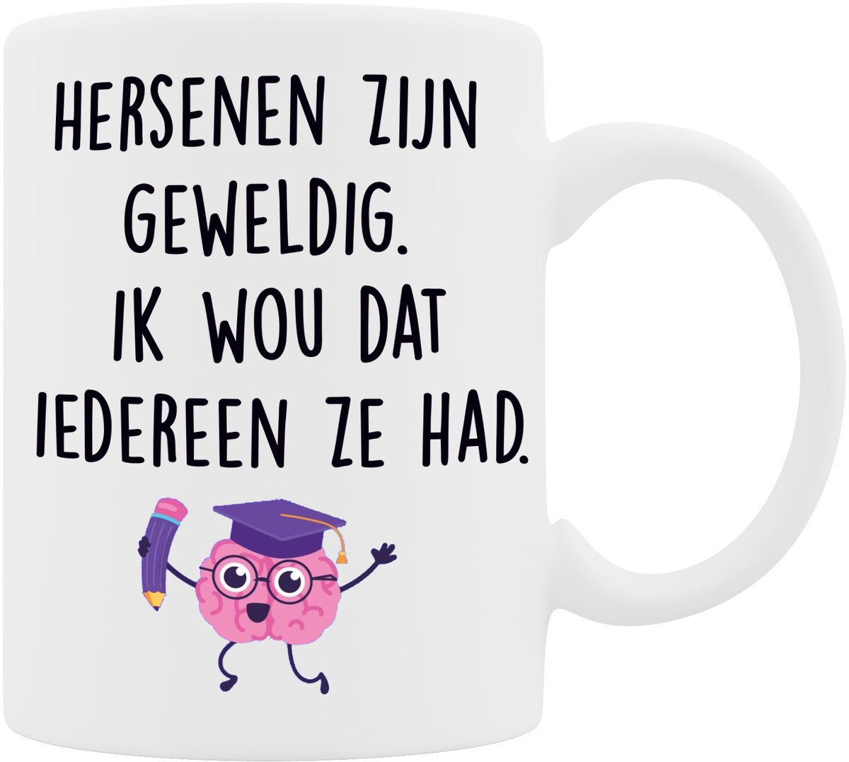 Mok - Geslaagd Hersenen - Het perfecte cadeau voor het Slagen van je Examen en het Halen van je Diploma