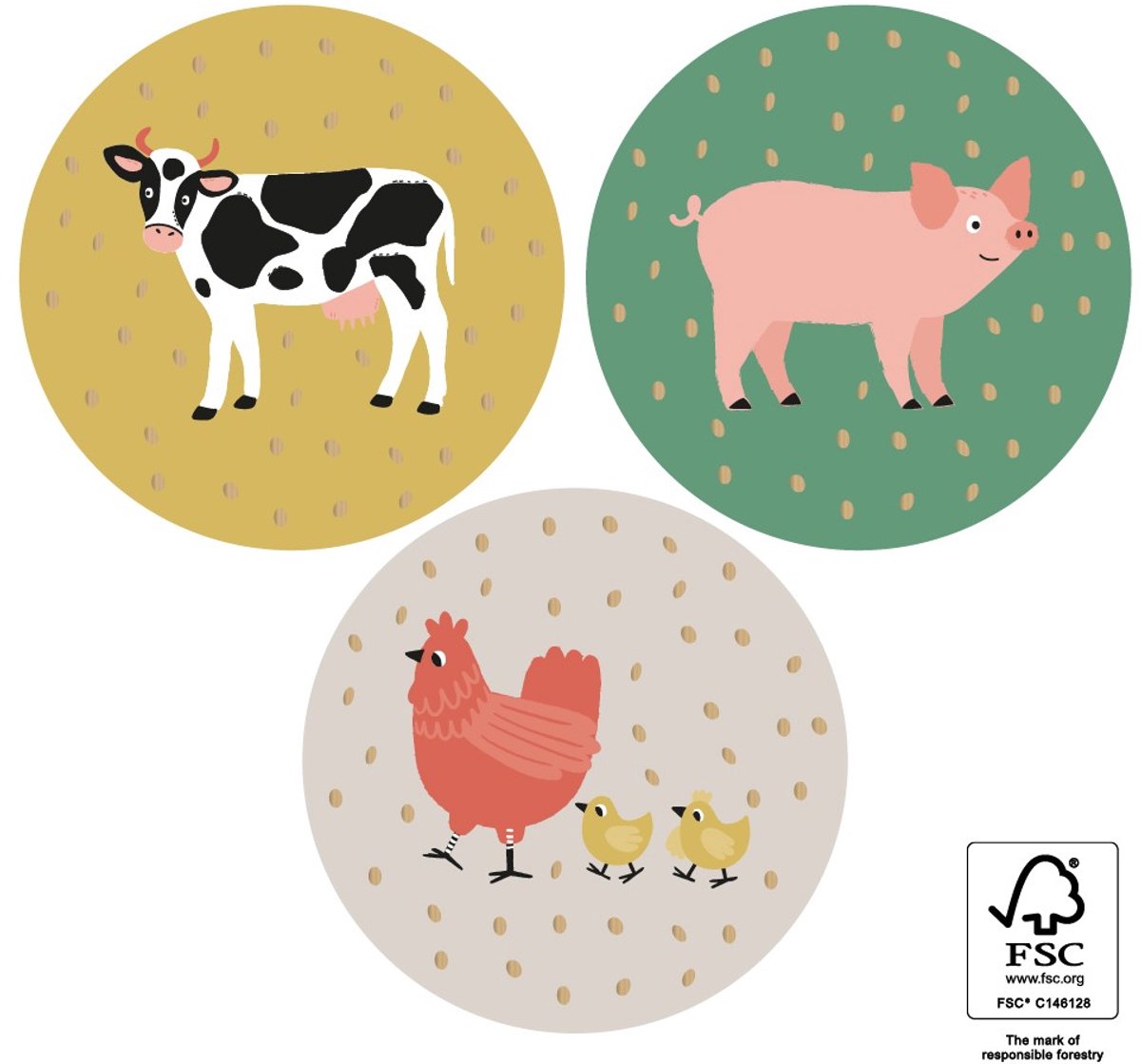 HOP - Stickers - Farm - Soft Red - 12 stickers
