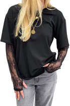 ONLSALINA L/S LACE TOP JRS Black