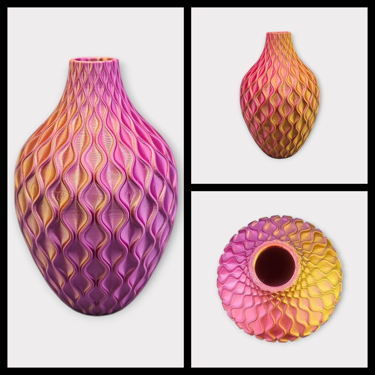 Vaas Smaragd - 3d print - trend - decoratie- unieke kleuren- duurzaam- goud paars roze