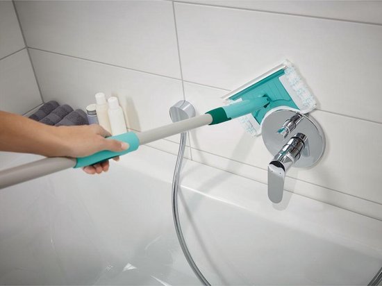 Leifheit Flexi Pad Click System Balai pour salle de bains et carrelage - Poignée télescopique