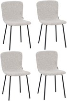 Bol.com Furnihaus - Luca - Eetkamerstoelen set van 4 - Beige - Stof - Comfortabel en stevig aanbieding