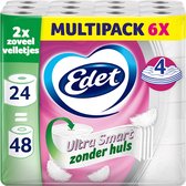 Papier toilette Edet Ultra Smart - 4 couches - 24 maxi rouleaux sans manchon = 48 rouleaux