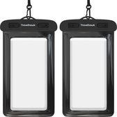 Travelhawk Waterdichte Telefoonhoesjes - Drybag Set van 2 stuks - Onderwater Hoesje - Waterdichte telefoonzakje - Geschikt voor alle Smartphones - Ook voor paspoort & betaalpassen - Doorzichtig - Water - Vakantie - Zwemmen - Telefoon - Waterdicht