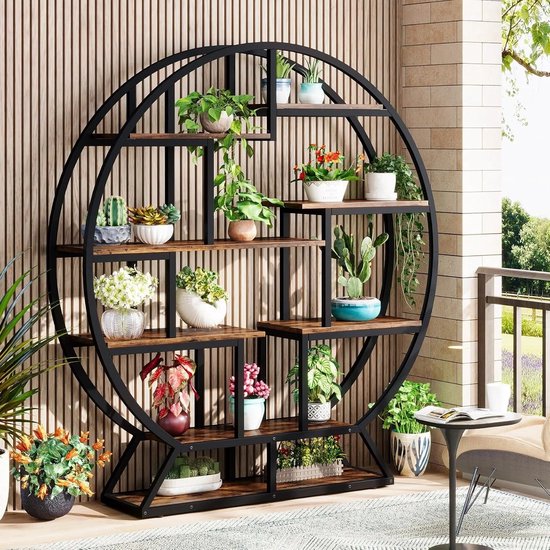 HOCSOK Boekenkast met 5 niveaus, boekenplanken met 2 laden, vrijstaande opbergkast voor werkkamer, woonkamer, kantoor, hout, 90 x 30 x 180 cm (bruin zwart