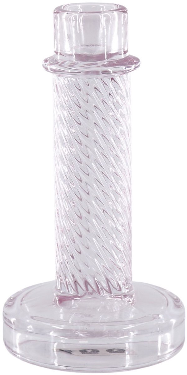 Housevitamin Kandelaar Glas Roze - 8x15 cm - Modern design - Sfeervolle verlichting