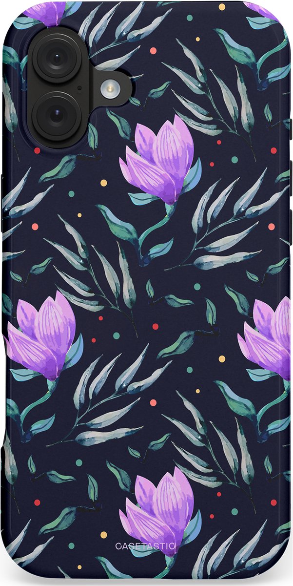 Casetastic Hoesje Geschikt voor Apple iPhone 16 Plus MagSafe - Stijlvolle Beschermende Duo-layer Case - Mystieke bloemenzee