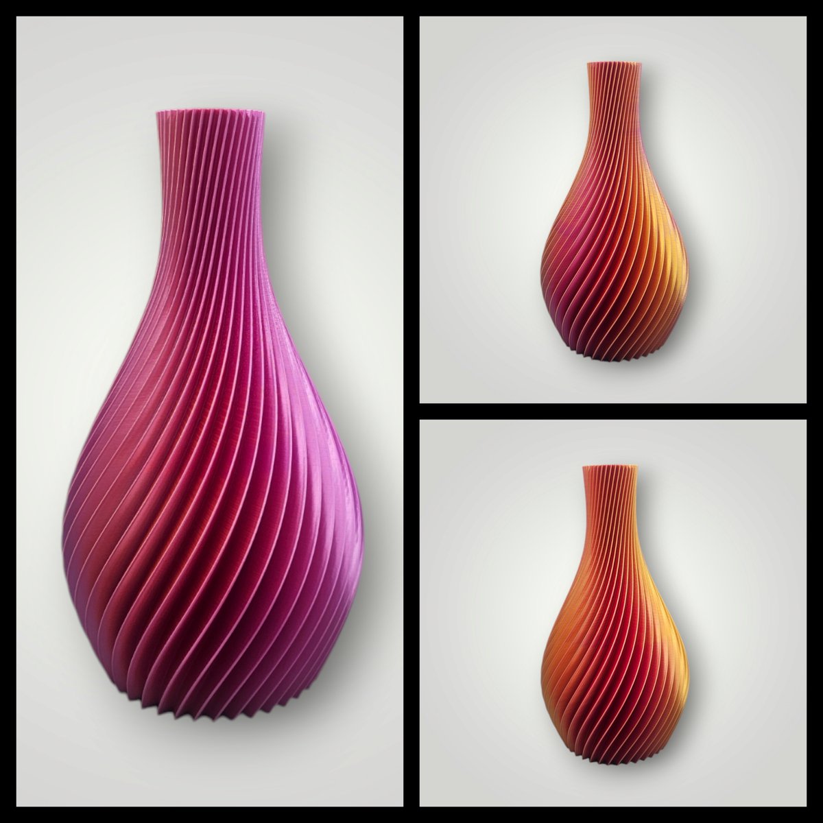 Vaas Pyriet voor droogbloemen en zijdebloemen goud/paars/roze handgemaakt trendy unieke vaas voor interieur decoratie